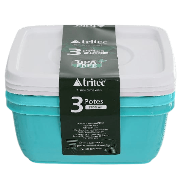 Kit Organizadores Fácil 3 Potes 1,7L