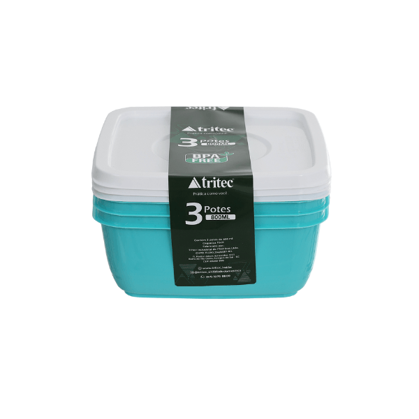 Kit Organizadores Fácil 3 Potes 800ml
